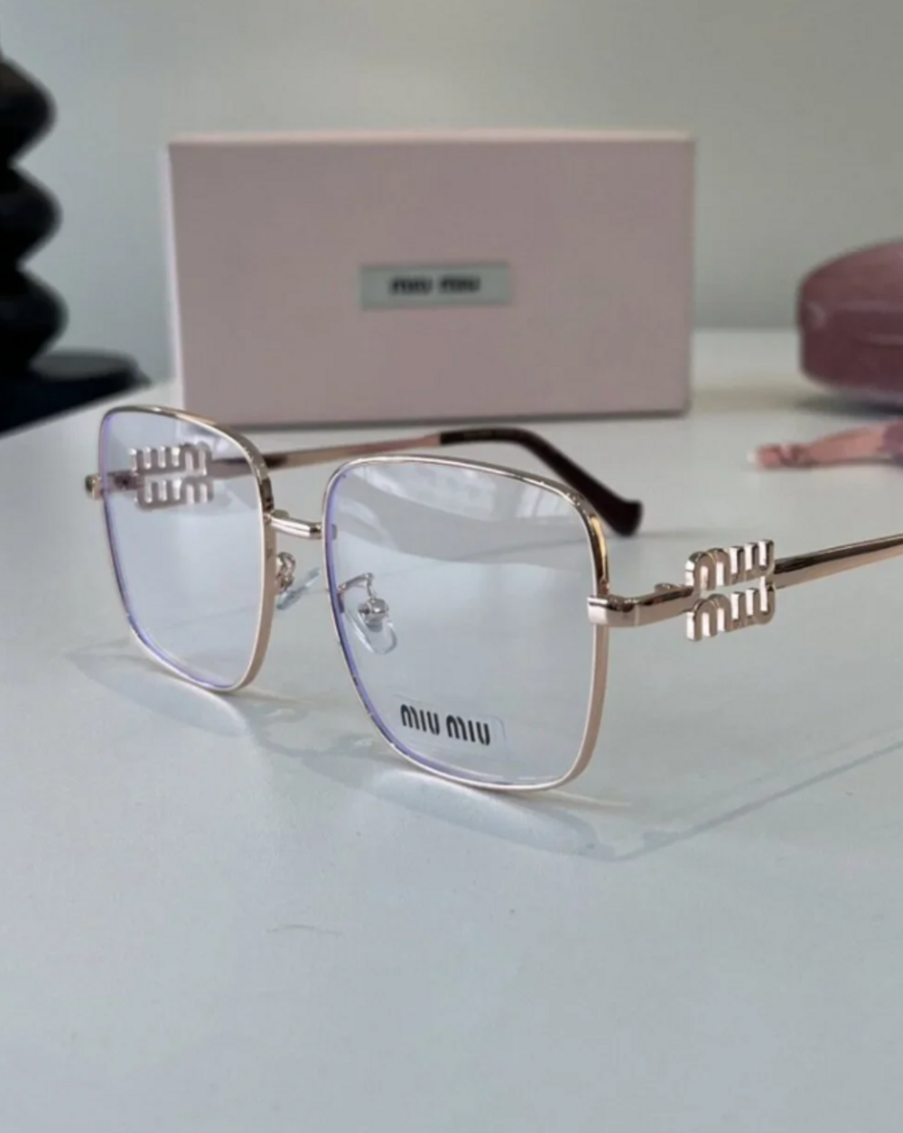 ๐ฅฐMiu Miu๐ฅฐ Square, Thin-Frame Sunglasses